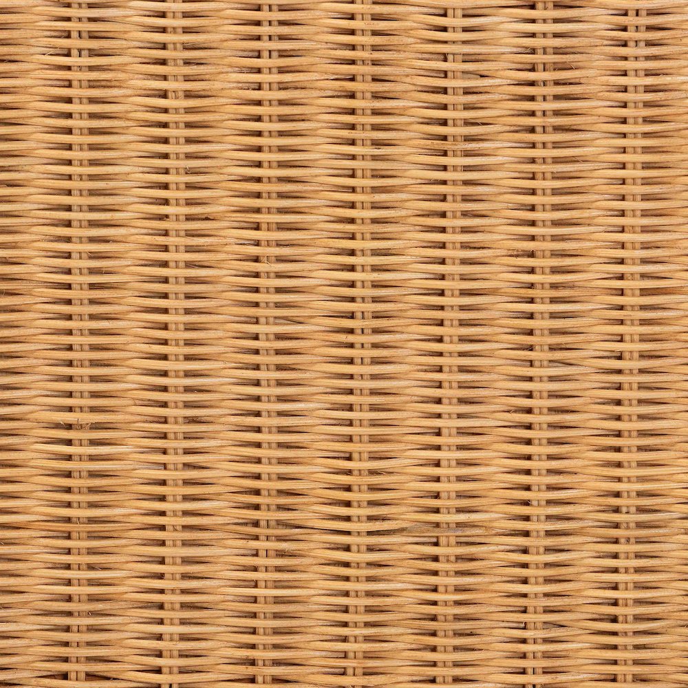 Scalloped Rattan Bed Frame - Handwoven Wicker Headboard and Footboard, King