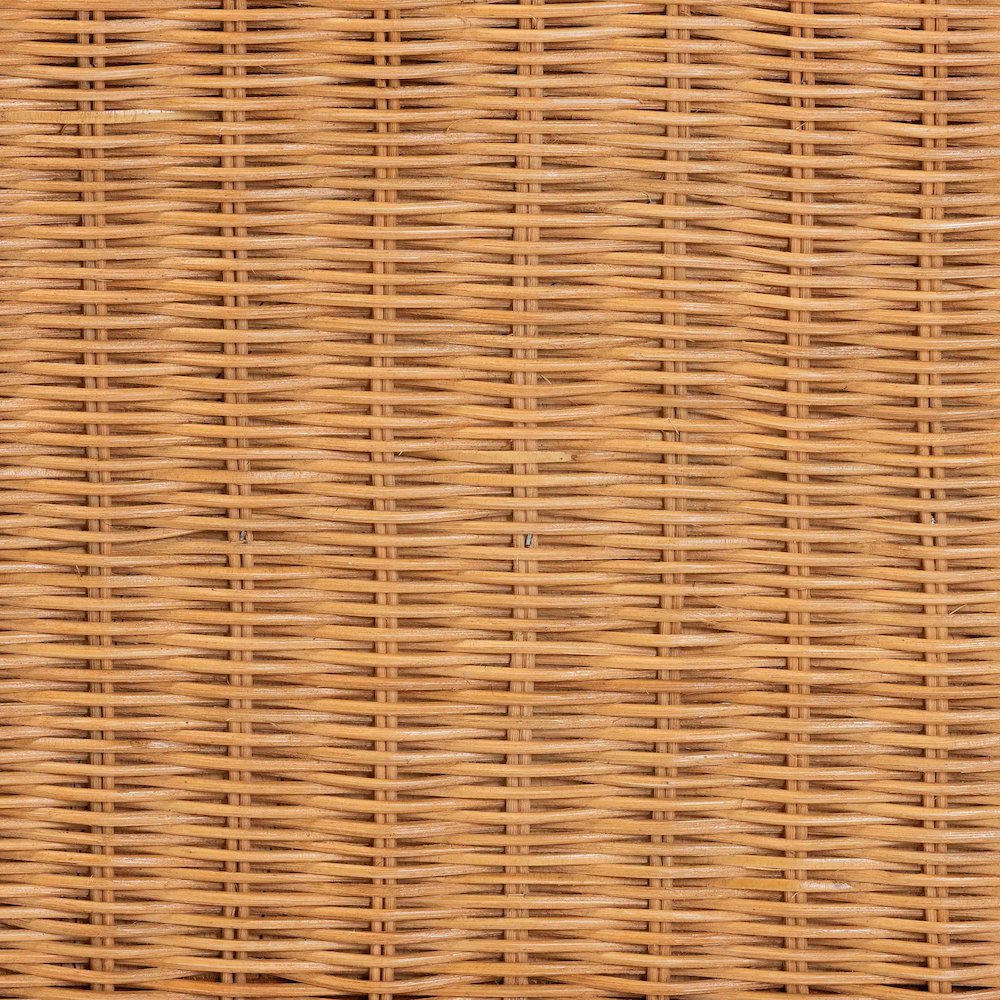 Natural Rattan Bed - Coastal Boho Bed Frame with Scalloped Headboard, King