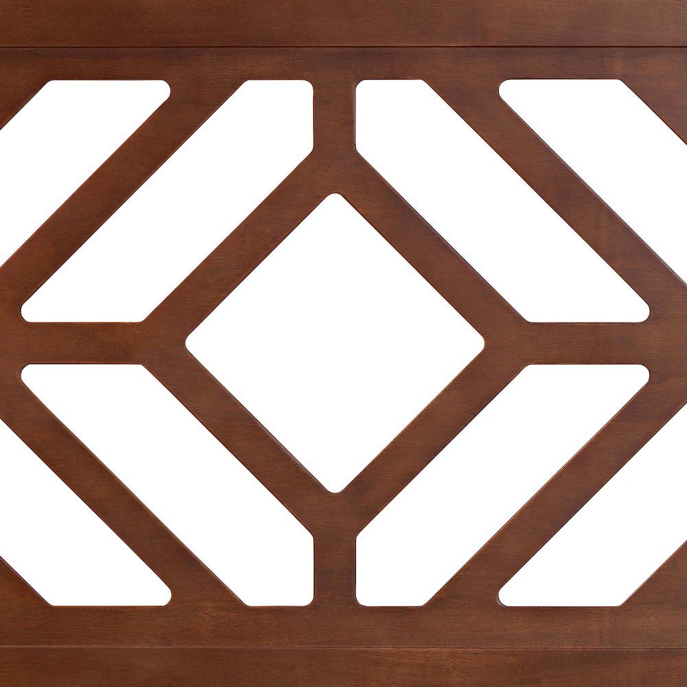 Wood Headboard with Geometric Cutout Design - Modern Decorative Panel Queen