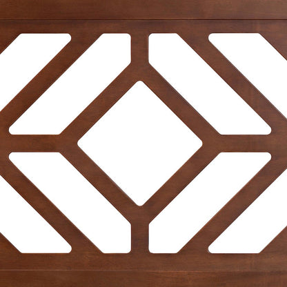Wood Headboard with Geometric Cutout Design - Modern Decorative Panel Queen