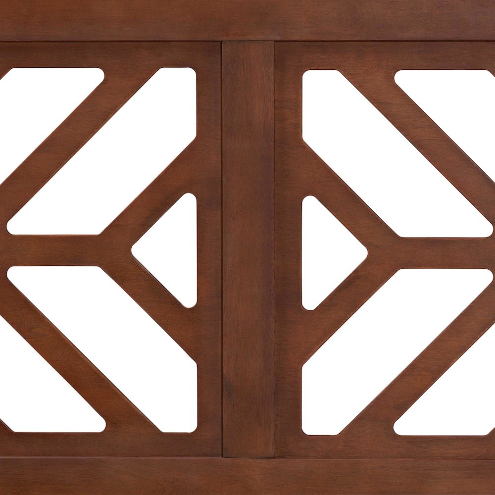 Wood Headboard with Geometric Cutout Design - Modern Decorative Panel, Queen