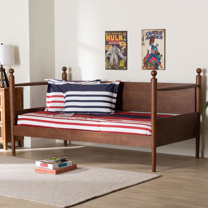 Daybed with Spindle Posts - Cottage-Style Bed Frame with Guardrail Back, Twin