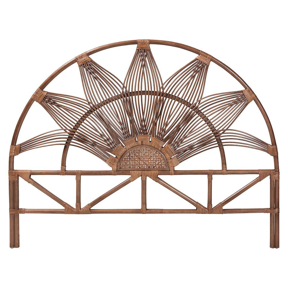Headboard with Sunburst Design - Boho Coastal Style Standalone Headboard, Queen