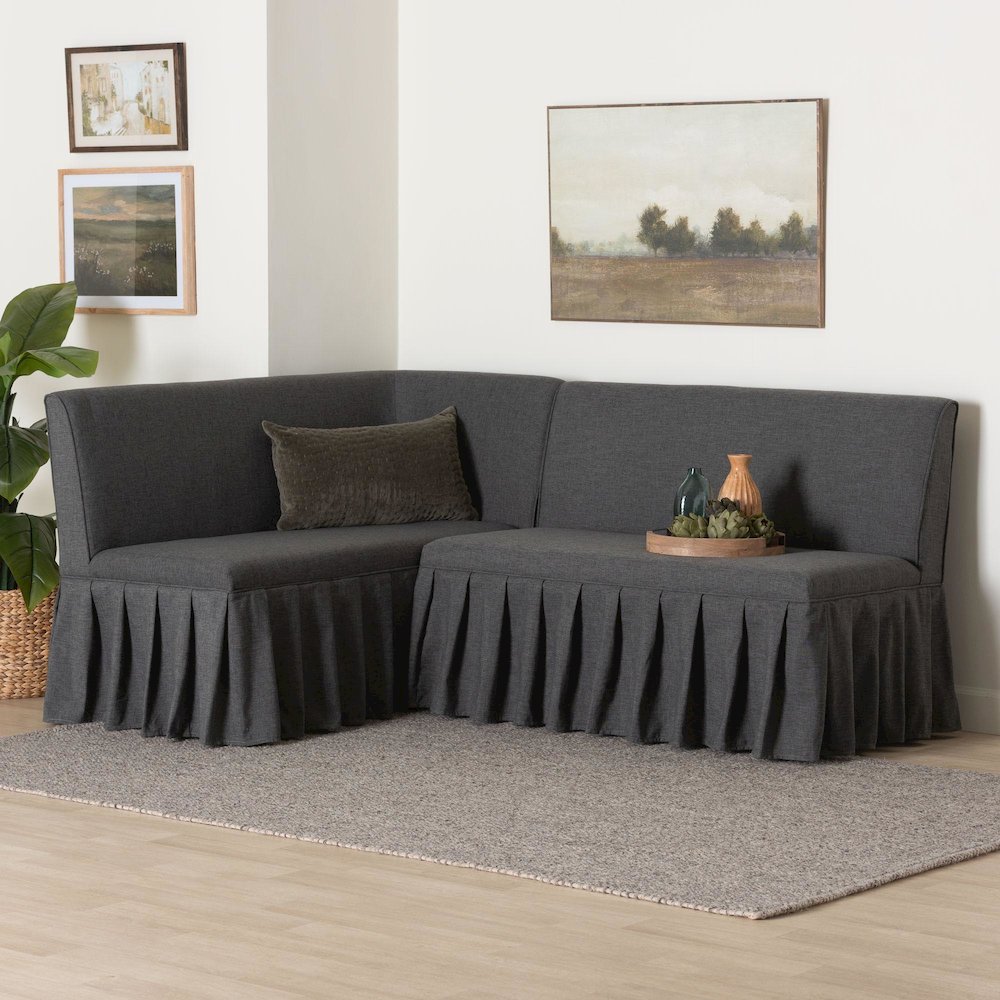 Bryna 2-Piece Fabric Upholstered Dining Nook Bench Set