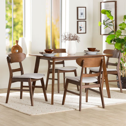 Fremont Wood 5-Piece Dining Set - Mid-Century Modern Table with Matching Chairs