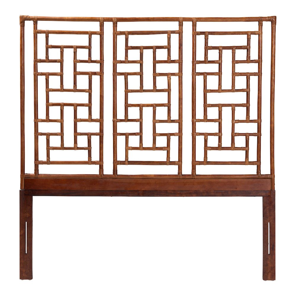 Natural Rattan Headboard, Handcrafted Coastal Boho Style Bedroom Backdrop, Queen
