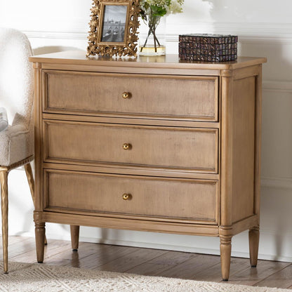 Karmel Chest - 3-Drawer Storage Chest with Curved Front and Tapered Legs