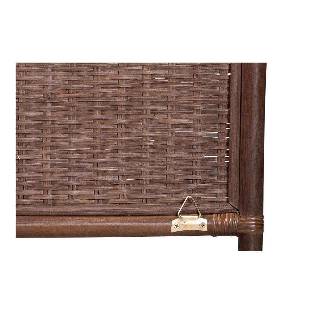 Einya Rattan Standalone Headboard with Wavy Scalloped Top, King
