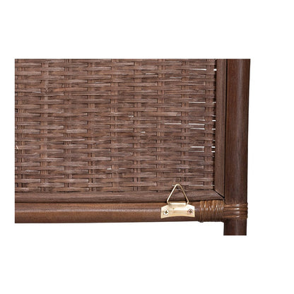 Einya Rattan Standalone Headboard with Wavy Scalloped Top, King