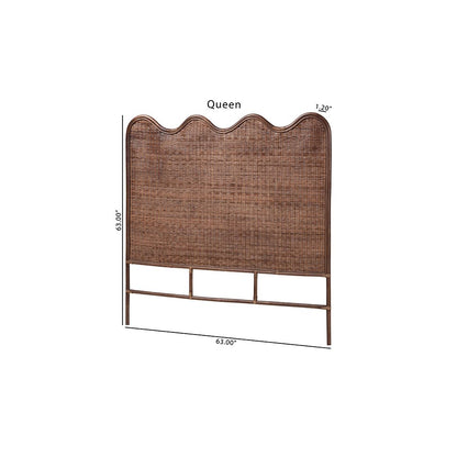 Einya Rattan Standalone Headboard with Wavy Scalloped Top, King
