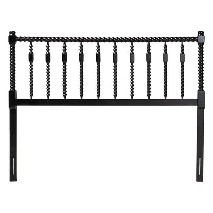 Juliette Turned Spindle Headboard - Spoke Design, Farmhouse, Queen, Black