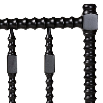 Juliette Turned Spindle Headboard - Spoke Design, Farmhouse, Queen, Black