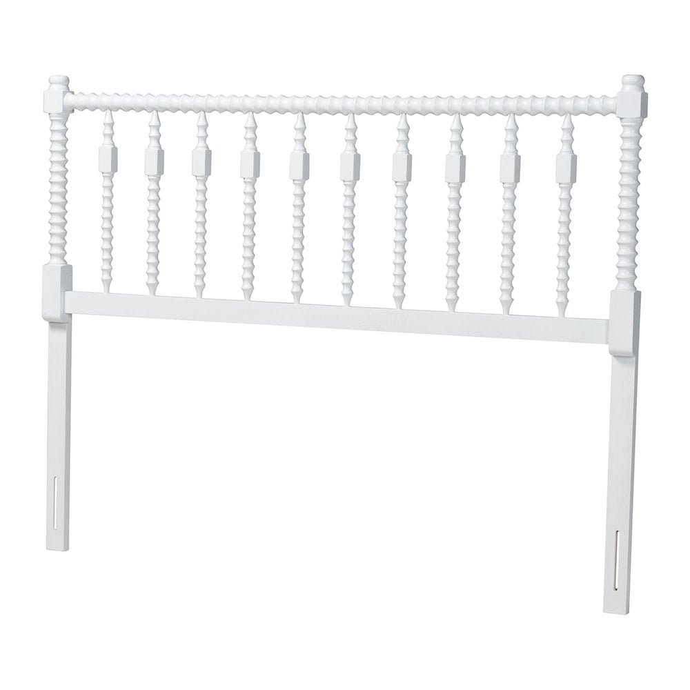 Juliette Turned Spindle Headboard - Spoke Design, Farmhouse, Queen, White