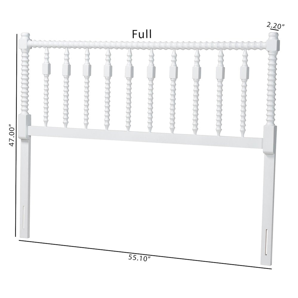 Juliette Turned Spindle Headboard - Spoke Design, Farmhouse, Queen, White