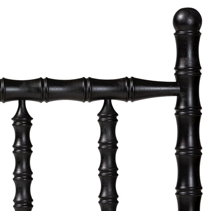 Edaline Bamboo Motif Headboard - Turned Spindle Design, Boho, Queen, Black