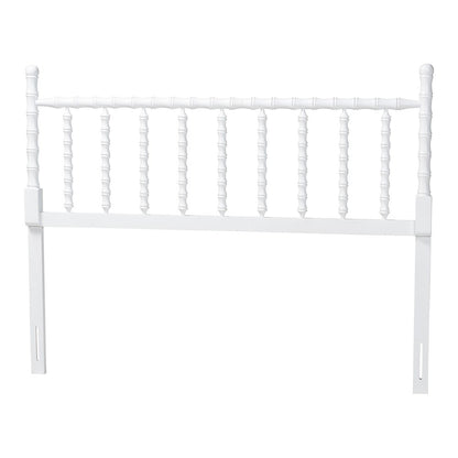Edaline Bamboo Motif Headboard - Turned Spindle Design, Boho, Queen, White