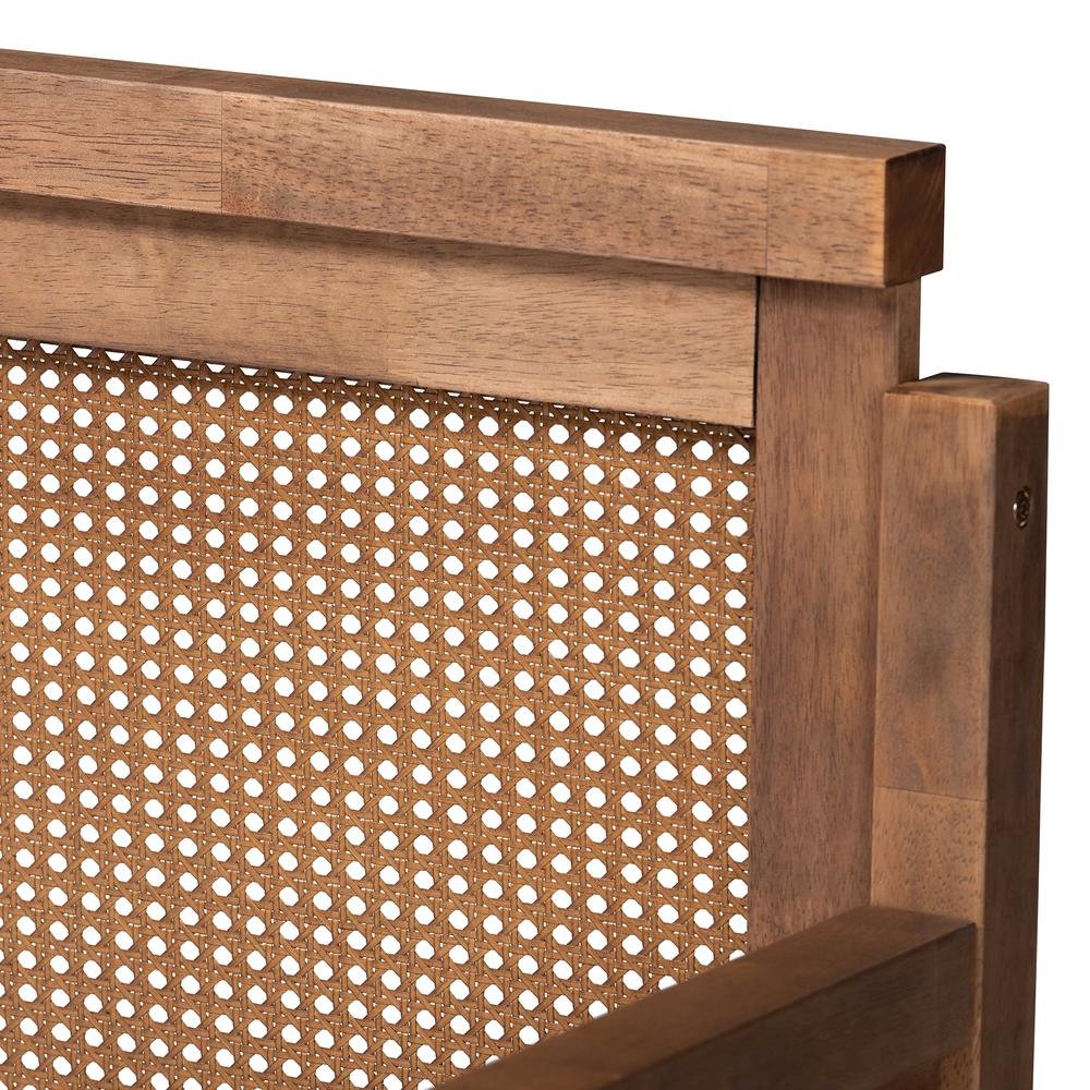 French Provincial Ash Walnut Daybed with Synthetic Rattan Frame