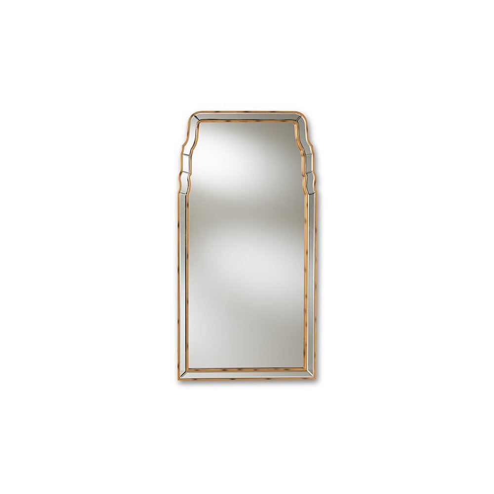 Alice Modern and Contemporary Queen Anne Style Antique Gold Finished Accent Wall Mirror