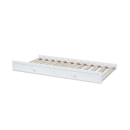 Baxton Studio Neves Cottage Farmhouse White Finished Wood Twin Size Trundle
