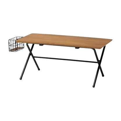 Brown and Black Coffee Table with MDF Frame and Metal Legs