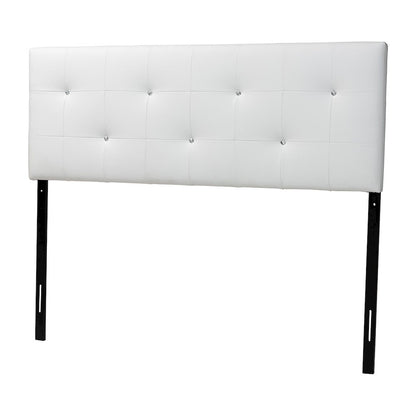 Dalini Modern and Contemporary Full White Faux Leather Headboard