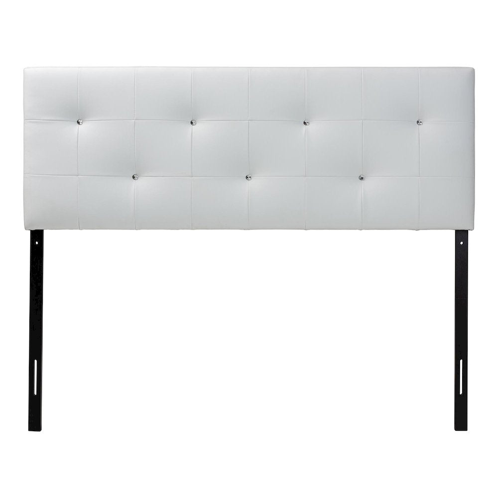 Dalini Modern and Contemporary Full White Faux Leather Headboard