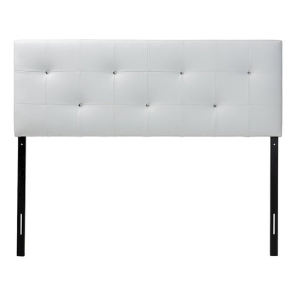 Dalini Modern and Contemporary Full White Faux Leather Headboard