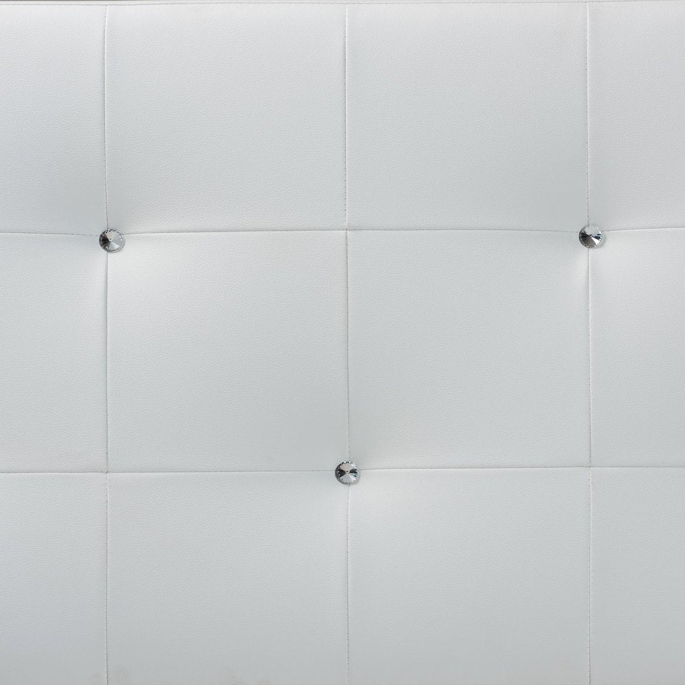 Dalini Modern and Contemporary Full White Faux Leather Headboard