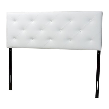 Baltimore Modern and Contemporary Full White Faux Leather Upholstered Headboard