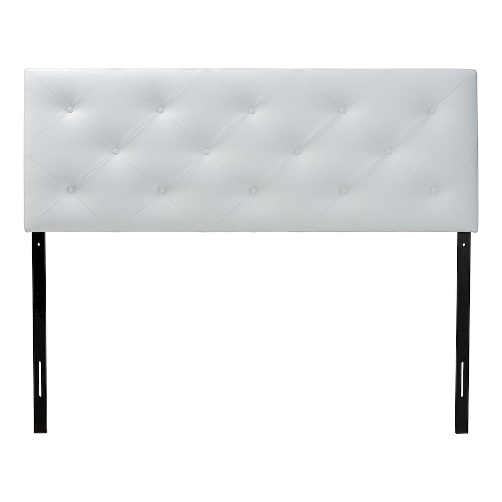 Baltimore Modern and Contemporary Full White Faux Leather Upholstered Headboard