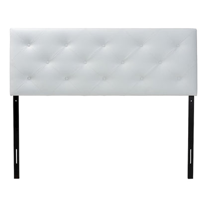 Baltimore Modern and Contemporary Full White Faux Leather Upholstered Headboard
