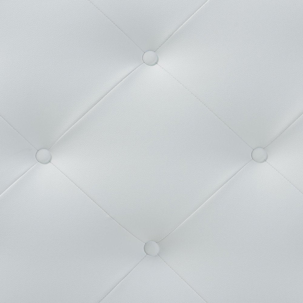 Baltimore Modern and Contemporary Full White Faux Leather Upholstered Headboard