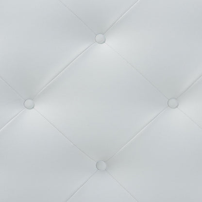 Baltimore Modern and Contemporary Full White Faux Leather Upholstered Headboard
