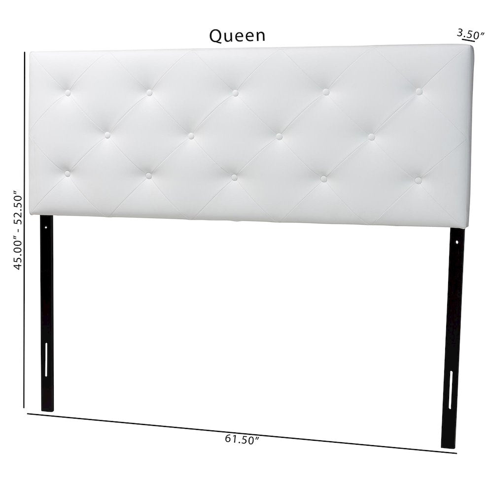 Baltimore Modern and Contemporary Full White Faux Leather Upholstered Headboard