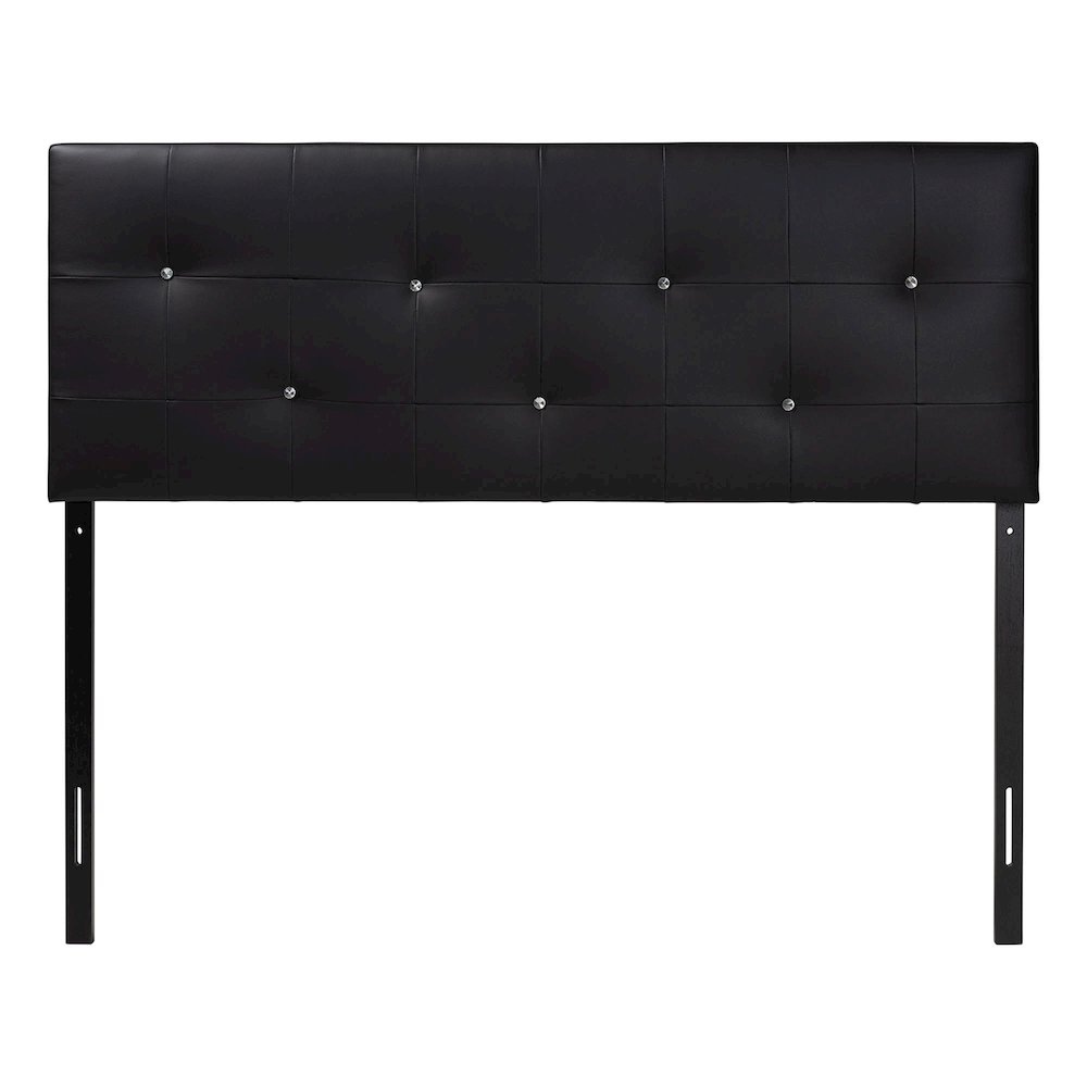 Dalini Modern and Contemporary Full Black Faux Leather Headboard