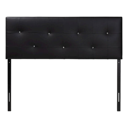 Dalini Modern and Contemporary Full Black Faux Leather Headboard