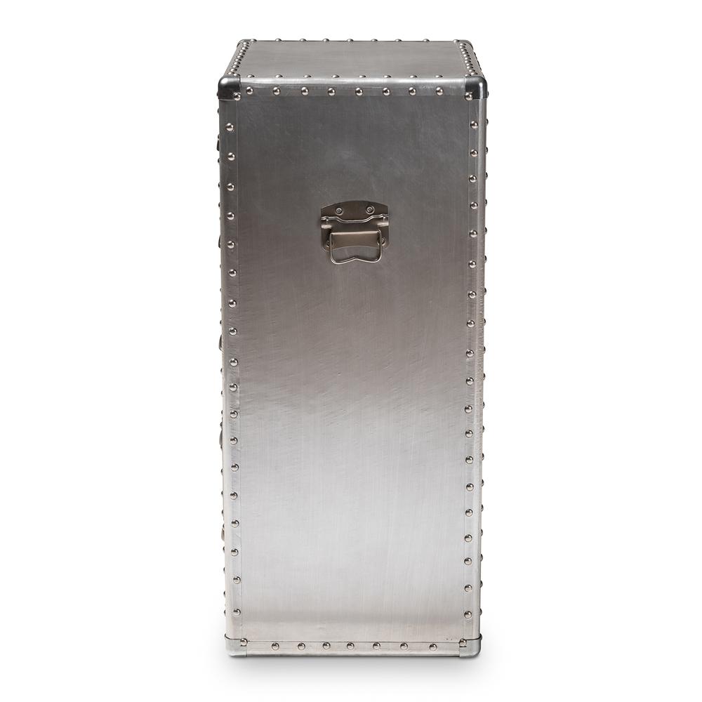 Davet French Industrial Silver Metal 5-Drawer Accent Storage Cabinet