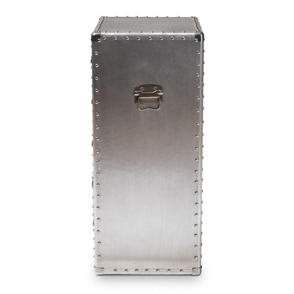 Davet French Industrial Silver Metal 5-Drawer Accent Storage Cabinet