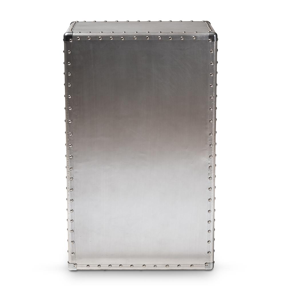 Davet French Industrial Silver Metal 5-Drawer Accent Storage Cabinet