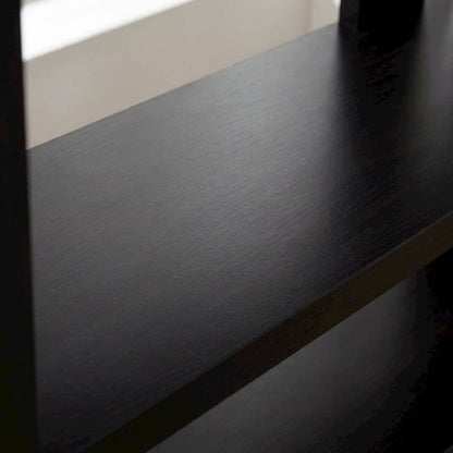 Modern Brown Bookcase with Three Shelves and Steel Frame