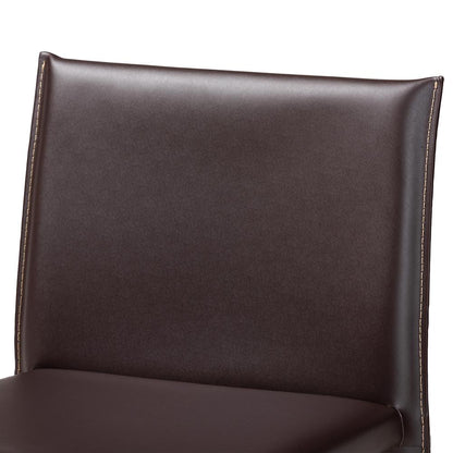 Baxton Studio Crawford Brown Leather 2-Piece Counter Height Stool Set