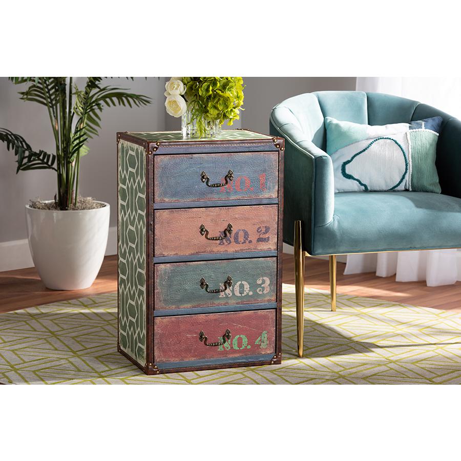 Inspired Multicolor Finished Wood 4-Drawer Accent Storage Cabinet