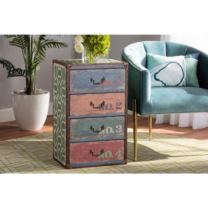 Inspired Multicolor Finished Wood 4-Drawer Accent Storage Cabinet