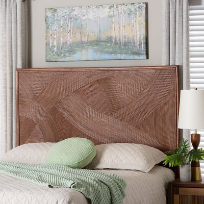 Elettra Bohemian Dark Brown Rattan King Size Standalone Headboard