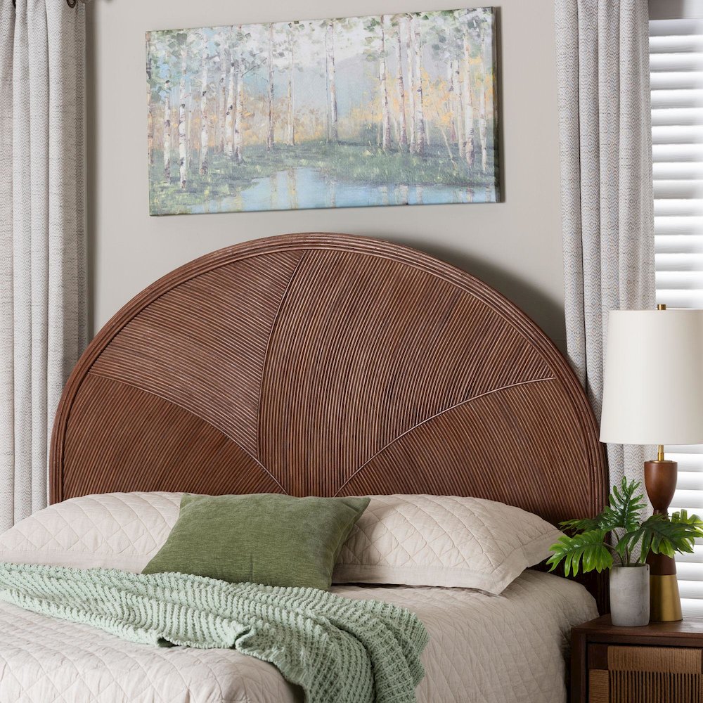 Seana Bohemian Dark Brown Rattan King Size Standalone Headboard