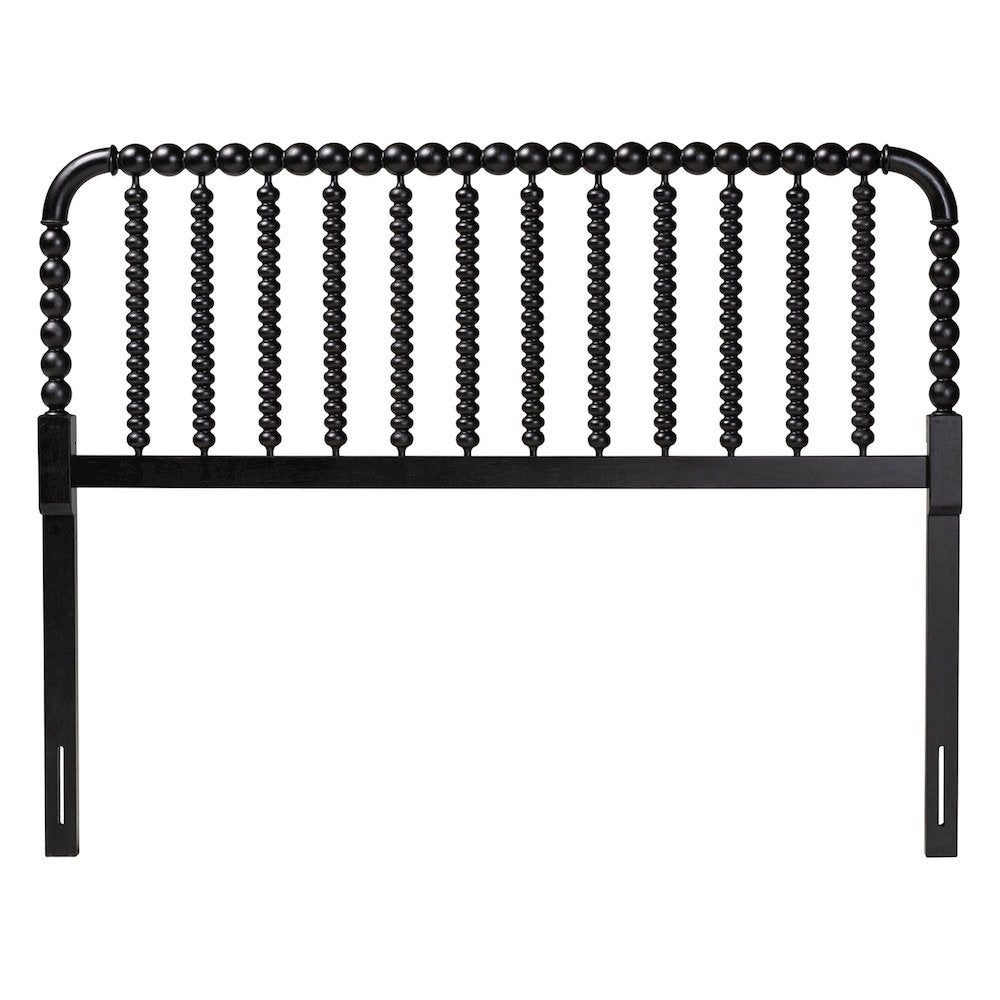 Finley Turned Bobbin Headboard - Spindle Design, Farmhouse, King, Black