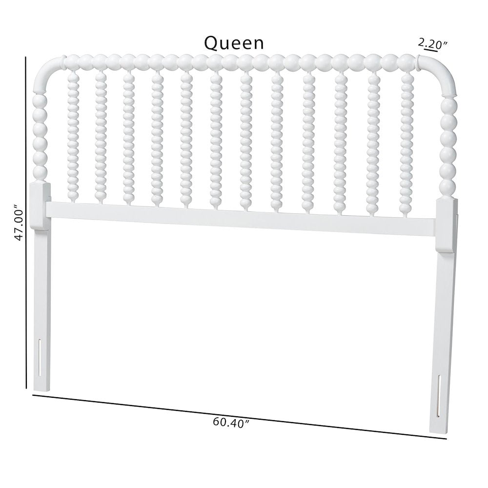 Finley Turned Bobbin Headboard - Spindle Design, Farmhouse, King, White