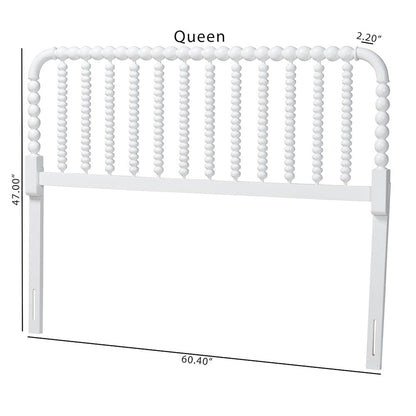 Finley Turned Bobbin Headboard - Spindle Design, Farmhouse, King, White