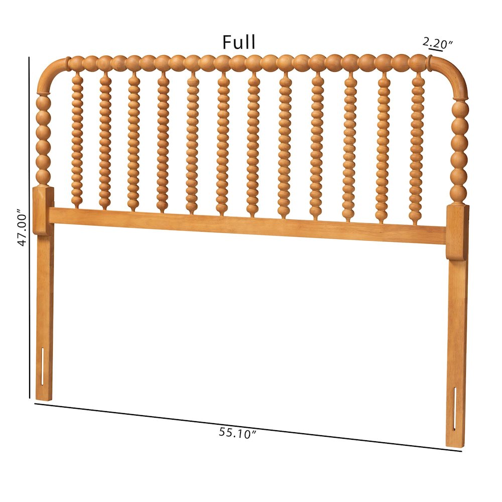 Finley Turned Bobbin Headboard - Spindle Design, Farmhouse, King, Oak Brown