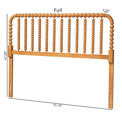 Finley Turned Bobbin Headboard - Spindle Design, Farmhouse, King, Oak Brown